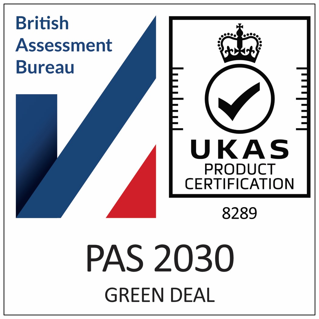 image graphic of the British Assessment Bureau PAS 2030 Green Deal - UKAS Product Certification